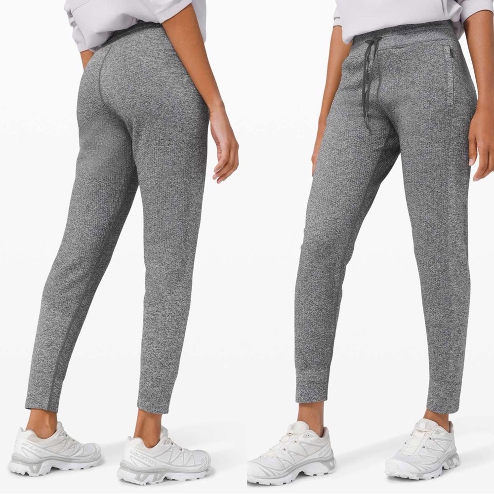 Lululemon Engineered Warmth Jogger Merino Wool Blend Waffle Pants Gray Women’s